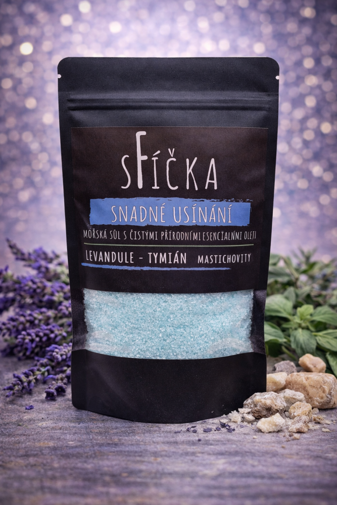 Mořská koupelová sůl Snadné usínání s levandulí a tymiánem mastichovitým